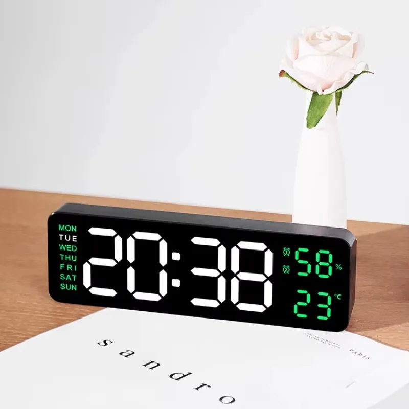 

Multifunction Week Date Temperature Humble Time Display Light Emitting Diode Digital Alarm Clock White Light Wall Clock