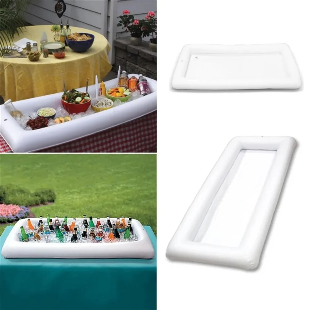 Camping Portable Beverage Ice Bucket Home Party Inflatable Food Preservation Ice Bar Courtyard Barbecue Plastic Ice Storage Tank