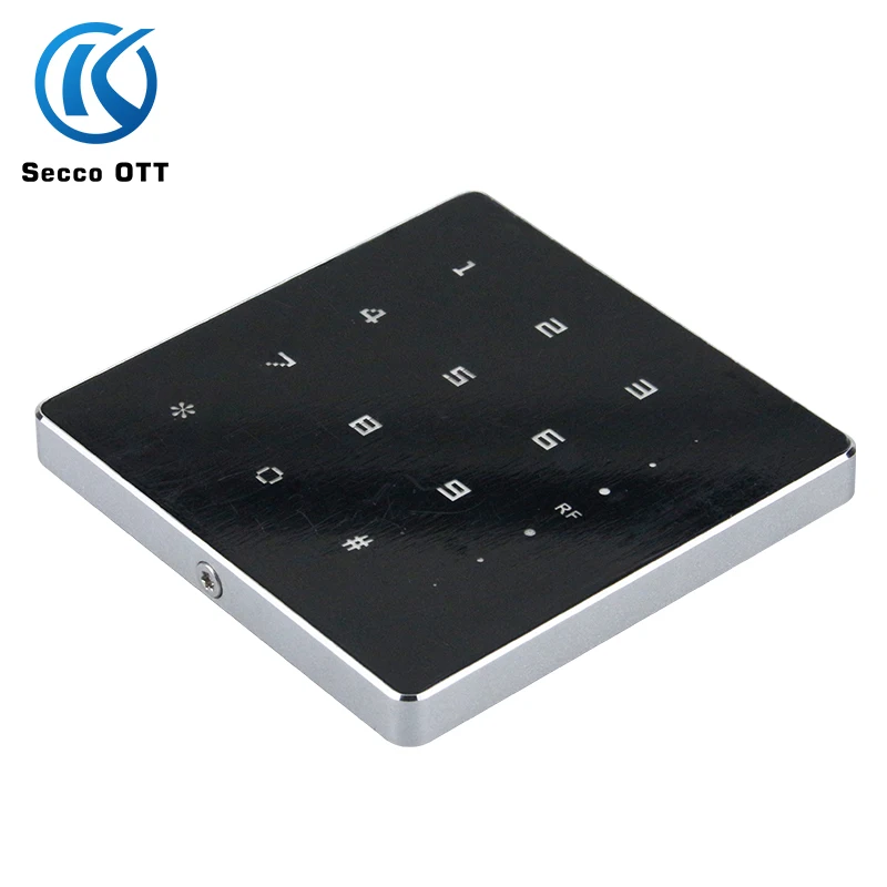 

New Ultra-thin metal touch keys 125khz Wigand 26-bit 13.56mhz Rfid card reader card swiping password for access control system