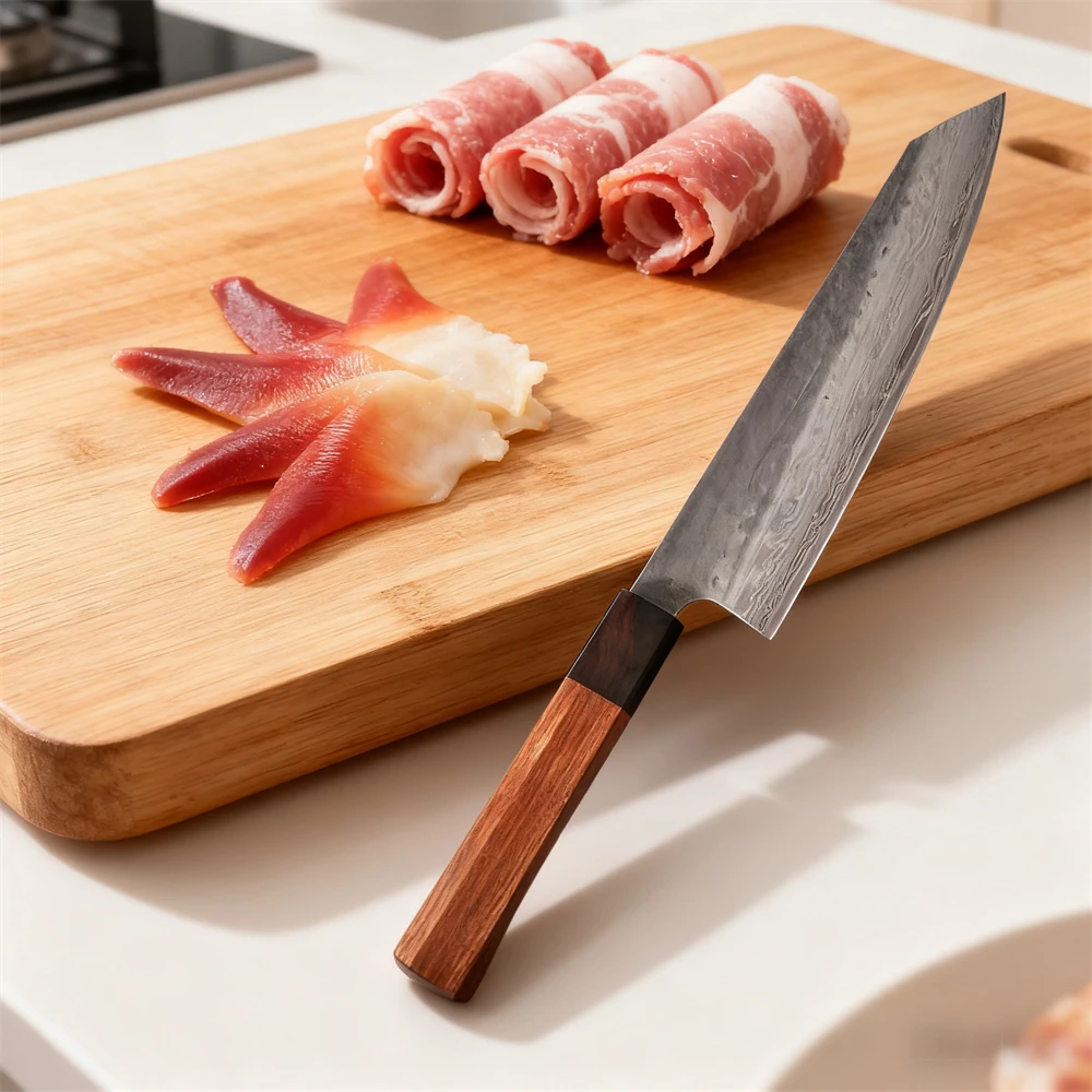 Cuchillo Kiritsuke para el hogar, cuchillo Sashimi de salmón, cuchillo de cocina, cuchillo para carne vegetal, material de cocina, regalos de Navidad y Halloween