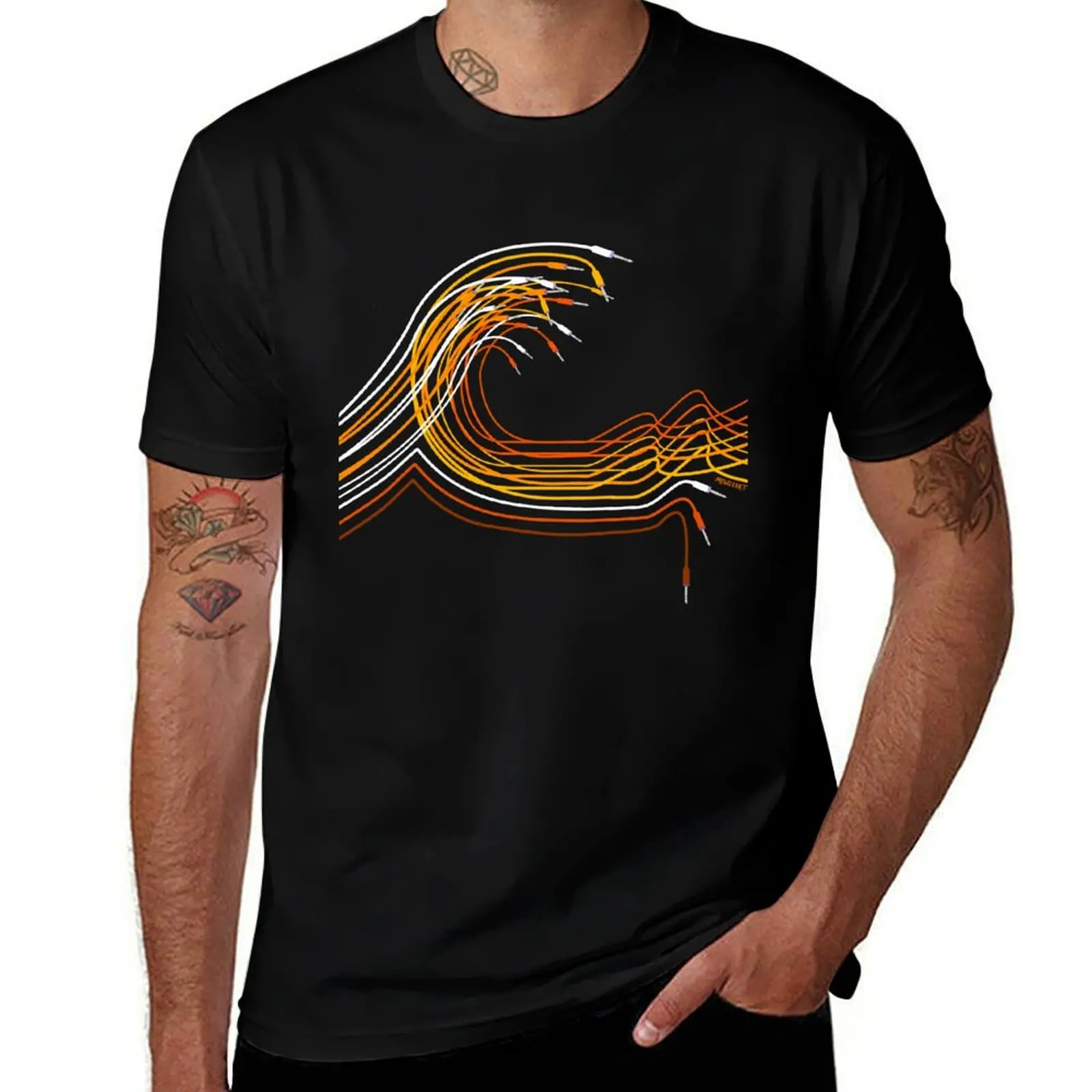 Great Wave of Modular Synthesizer T-Shirt Lightweight Cooling Short Sleeve Tee T-Shirt
