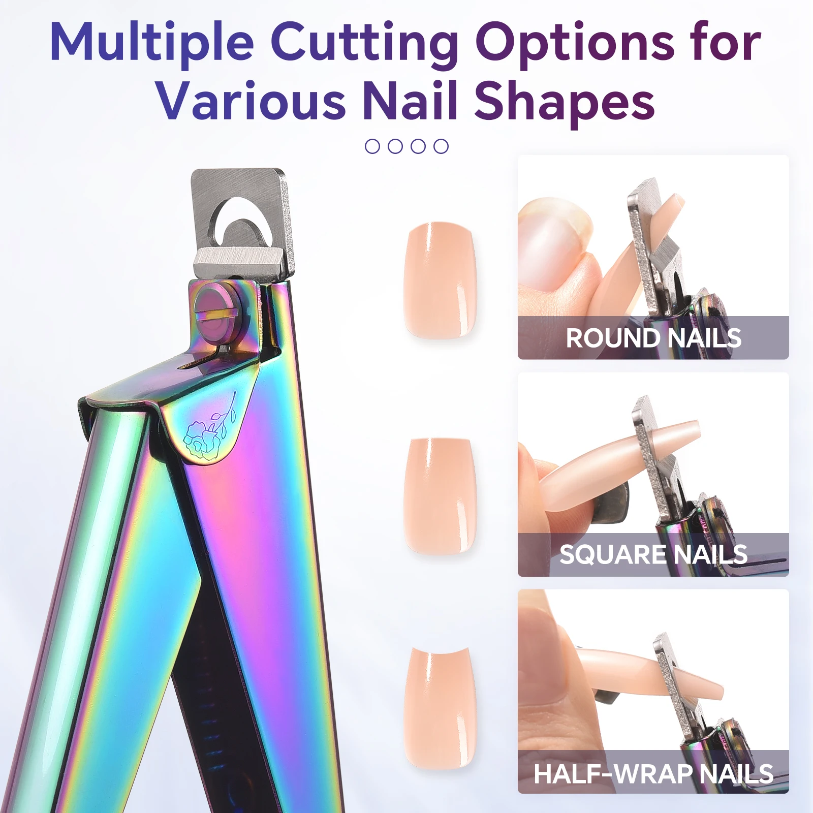 

1 шт., красочные машинки для стрижки ногтей, профессиональные радужные типсы из нержавеющей стали, U-образная машинка для стрижки ногтей, инструмент для дизайна ногтей, триммеры, фрезы