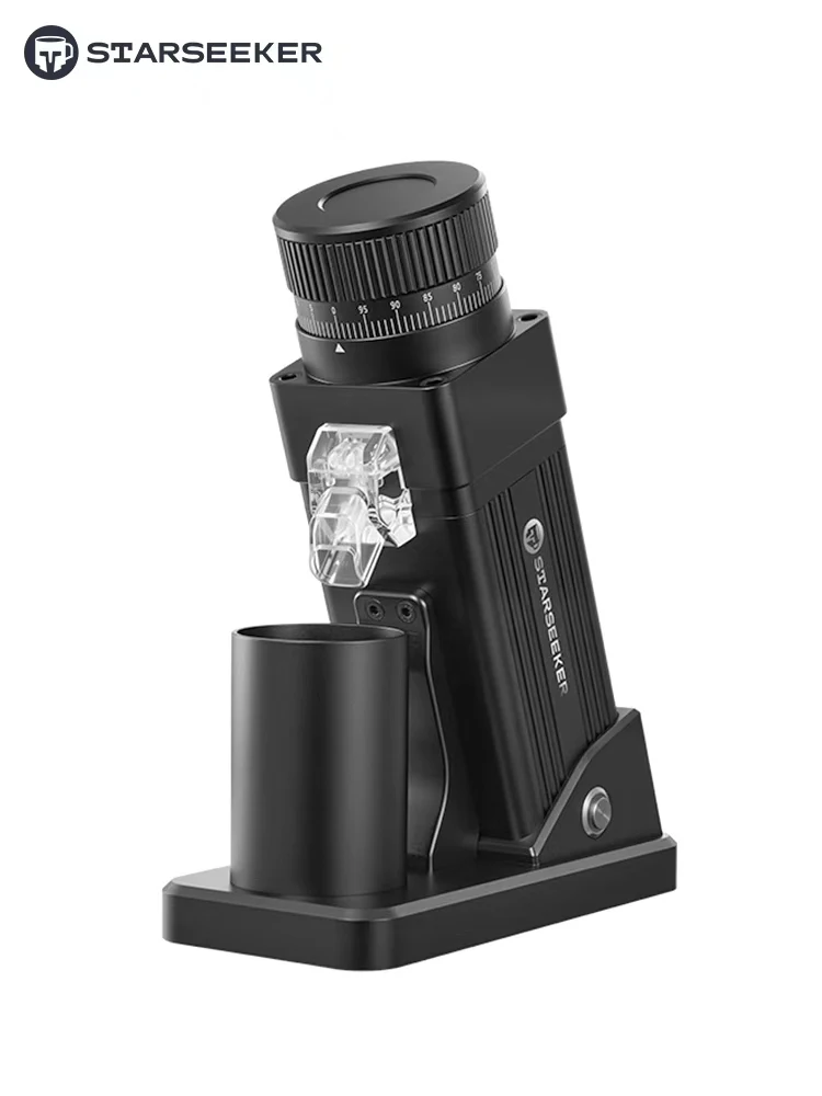 STARSEEKER E55Pro Elektrische Kaffeemühle 55 MM Titan Kegel Grat Stufenlose Einstellung Espresso Brauen Kaffeebohnen Mühle Schwarz