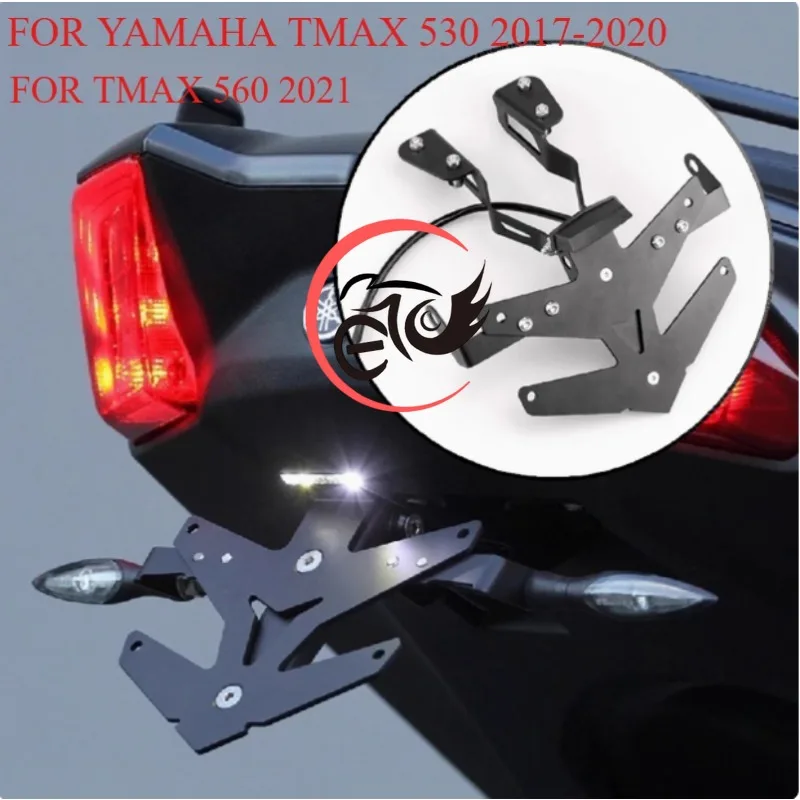 

Motorcycle License Plate Holder Tailstock Bracket With Light For YAMAHA TMAX 530 T-MAX 530 TMAX 560 Motorcycle Accessory-A67F