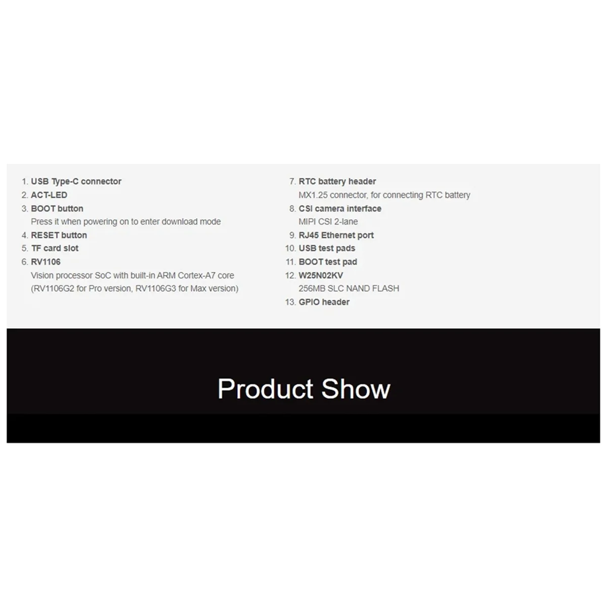 AD41-Para Luckfox Pico Max Linux RV1106 Rockchip AI Board ARM Cortex-A7/RISC-V para Raspberry Pi