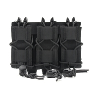 9mm/.45 Magazine Pouch Tactical Molle Triple Magazine Pouch Double-Layer Mag Pouches Universal Cartridge Holder Flashilight Bag