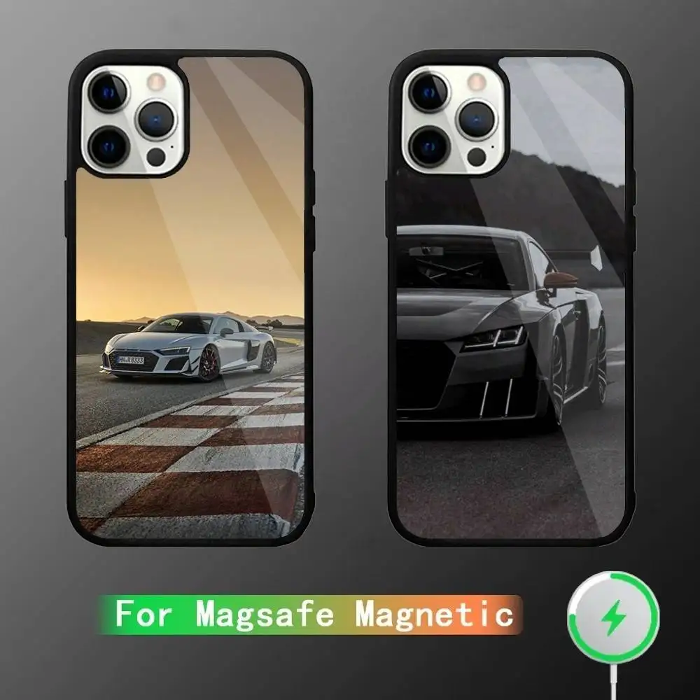 

Sports Car A-udis Phone Case For iPhone 16,15,14,13,12,11,Pro,Max,Plus,Mini,SE New Magsafe Magnetic Wireless Charging