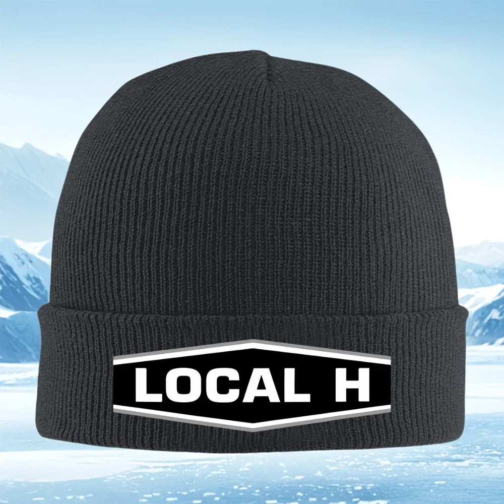 2026 White word local H shape Men Women Unisex Knitted Hat Beanie Pullover Cap Winter Thermal Warm Christmas Outdoor Cycling Hik