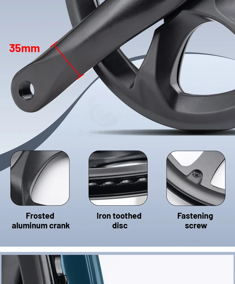 Fahrradkurbelgarnitur 52T Einzelkettenblatt Fahrrad 152mm Kurbelarmsatz für 6/7/8 Gänge City Bike, Fat Bike, E-Bike, Faltradzubehör – Detail 11