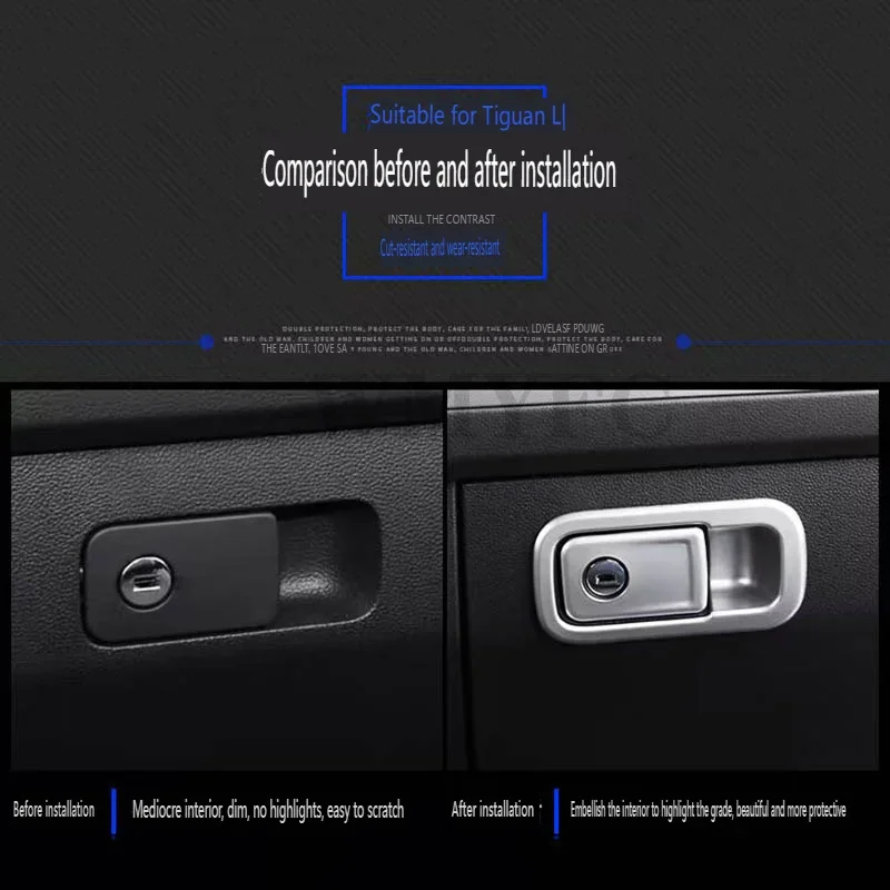 2Pcs/Set Car Copilot Glove Box Door Bowl Handle Cover Trim For VW Tiguan 2017 2018 2019 2020 2021 2022 Accessories