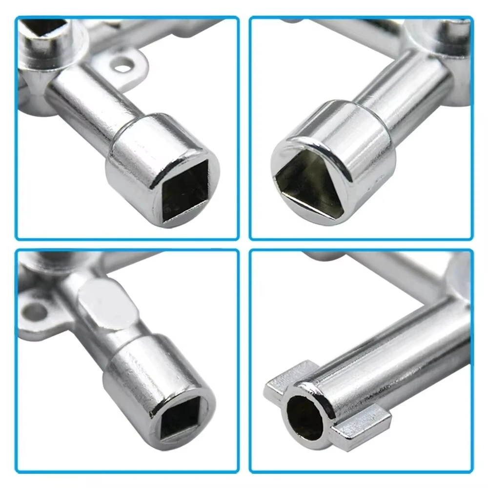4in1 Silver Key Wrench Screwdriver Tool Set Triangle Quadrangle Electrical Elevator Control Cabinet Valve Inner Key