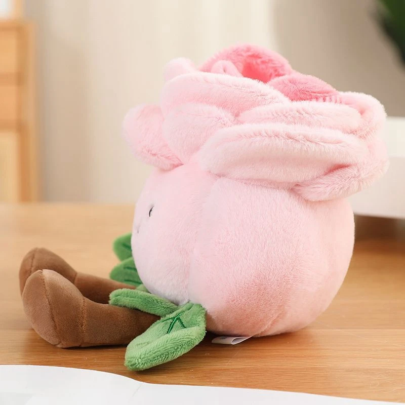 22CM Cute Rose Plush Toy, Creative Flower Living Room Plant Decoration Ornament, Plant Doll, Birthday and Christmas Gift