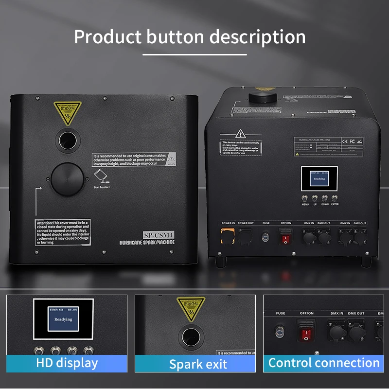 1700w waterproof cold spark fountain machine 6-9m high altitude cold spark fountain machine stage event performance wedding