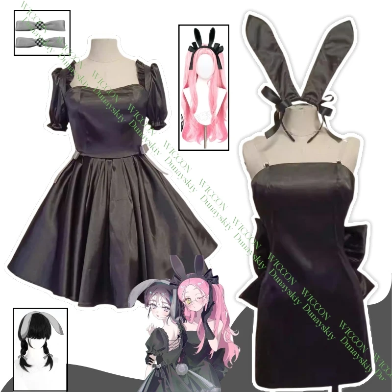 

Парик для косплея аниме «Чужой» от Sua Mizi, серия «Кролик в 3-й годовщине», маленькое черное платье, сценический наряд для ролевых игр на Хэллоуин