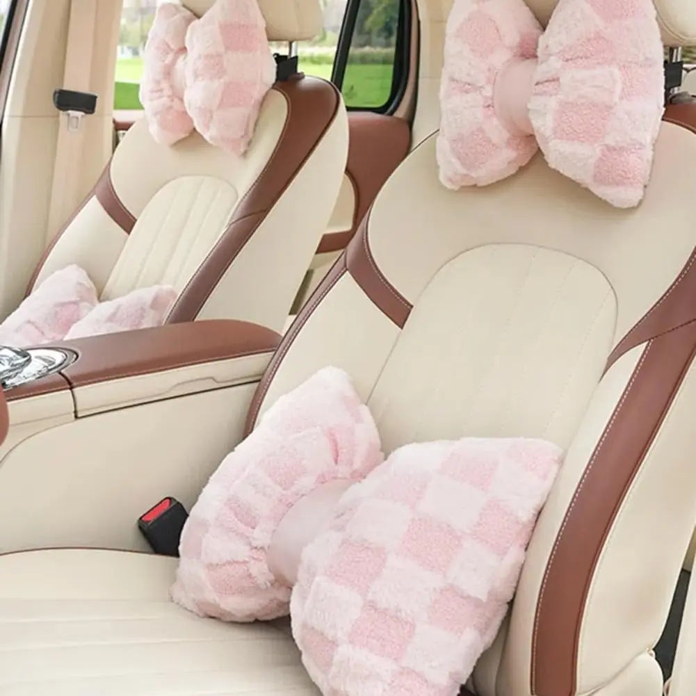 

Autumn & Winter Car Minimalist Elegant Style Vehicle-Mounted Pink Butterfly-Shaped Headrest