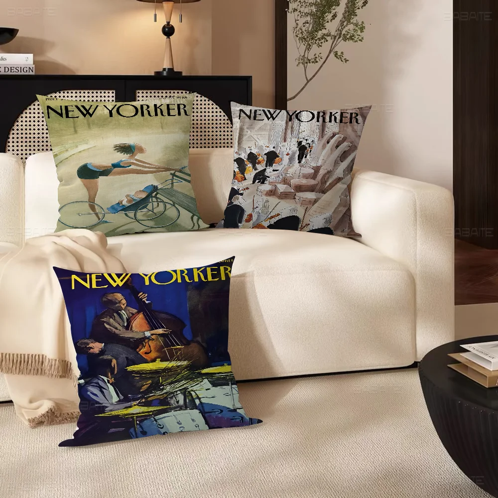 

The-New-Yorker Magazine Classic Vintage 45*45cm Cushion Cover Pillow Cover Decor Pillowcase Home Pillowcase for Couch Pillow