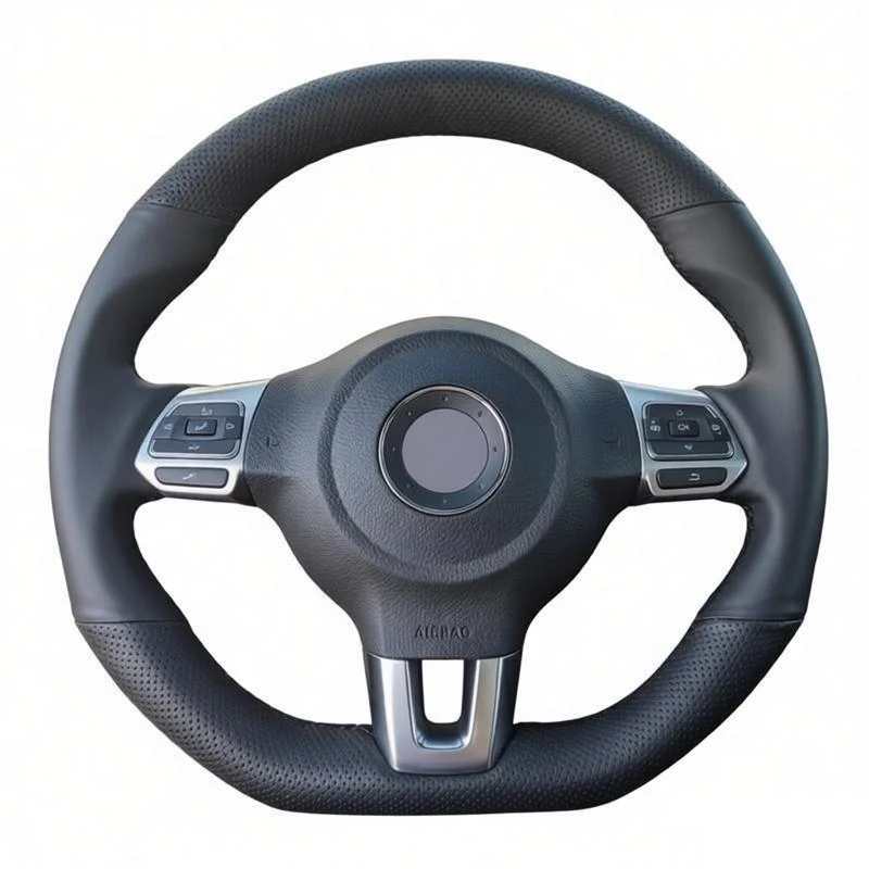 

Black Leather Car Interior Steering Wheel Cover for Volkswagen Golf 6 GTI MK6 VW Polo GTI Scirocco R Passat CC R-Line 2010