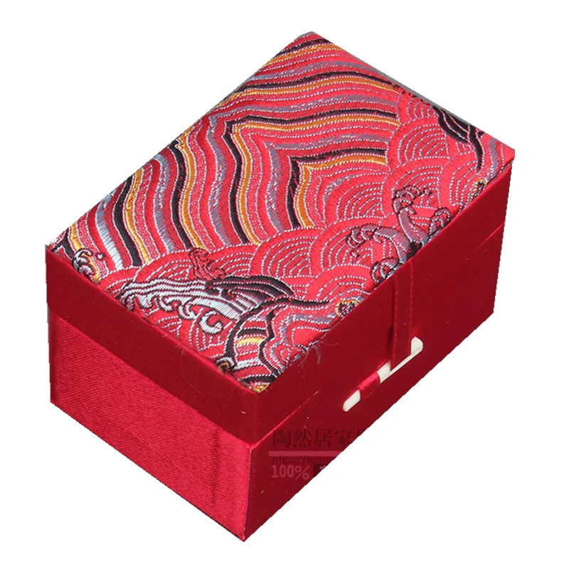 

Luxury Chinese Silk Brocade Rectangle Gift Box Watch Long Bracelet Boxes Crystal Crafts Stone Jewelry Storage Cases