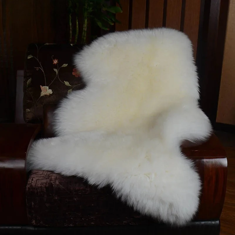 Natural Sheepskin Rug Bedroom Australian Sheepskin Floor Rug  Cushion Winter Warm Rug Long Wool Sofa Cover