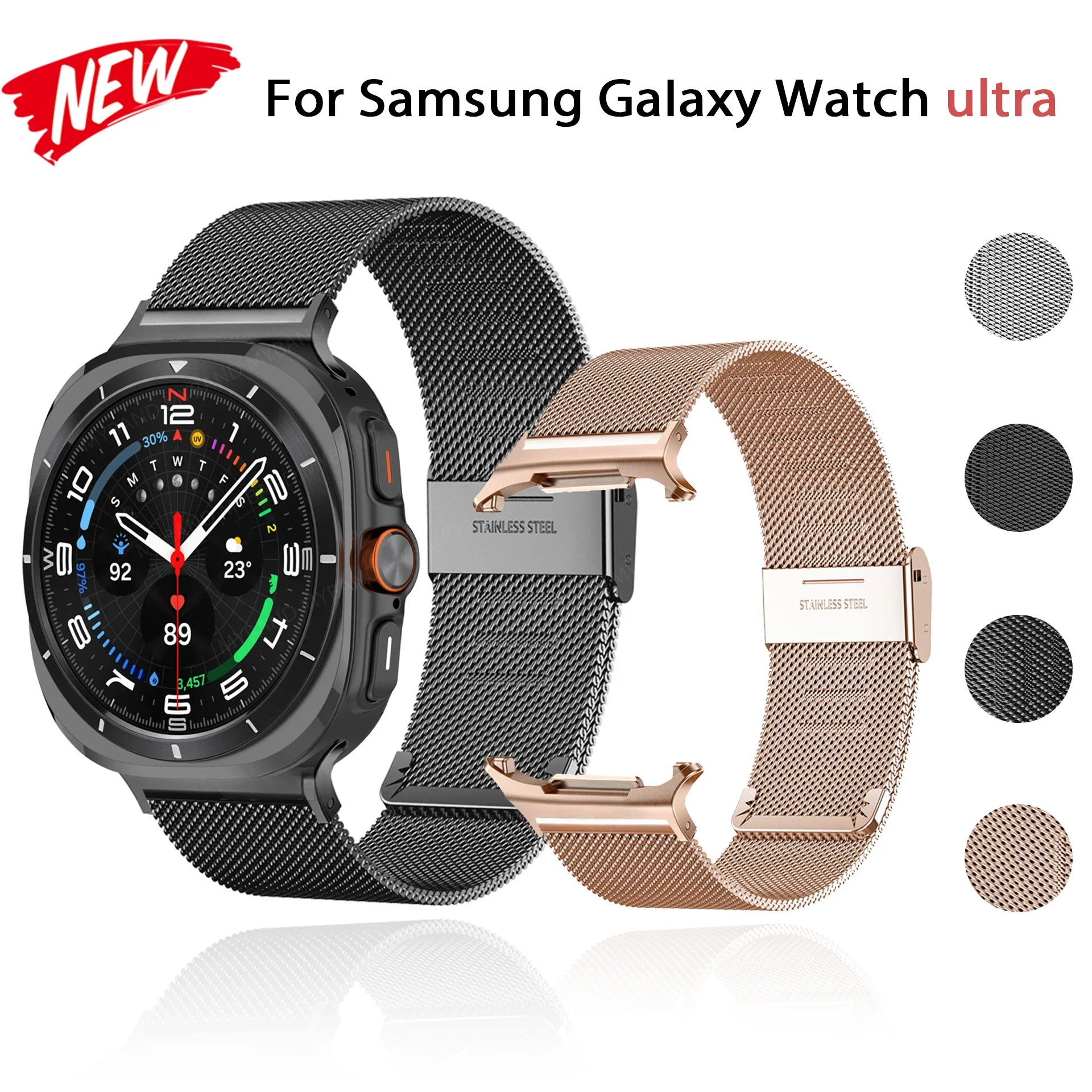 

Pop Milanese Strap For Samsung Galaxy Watch Ultra 47mm Band Stainless Steel Mesh Loop Galaxy Watch Ultra Strap 47mm Bracelet 202