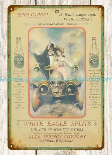 1905 White Eagle Splits spring water Alta Merrill Wisconsin who cares skull car