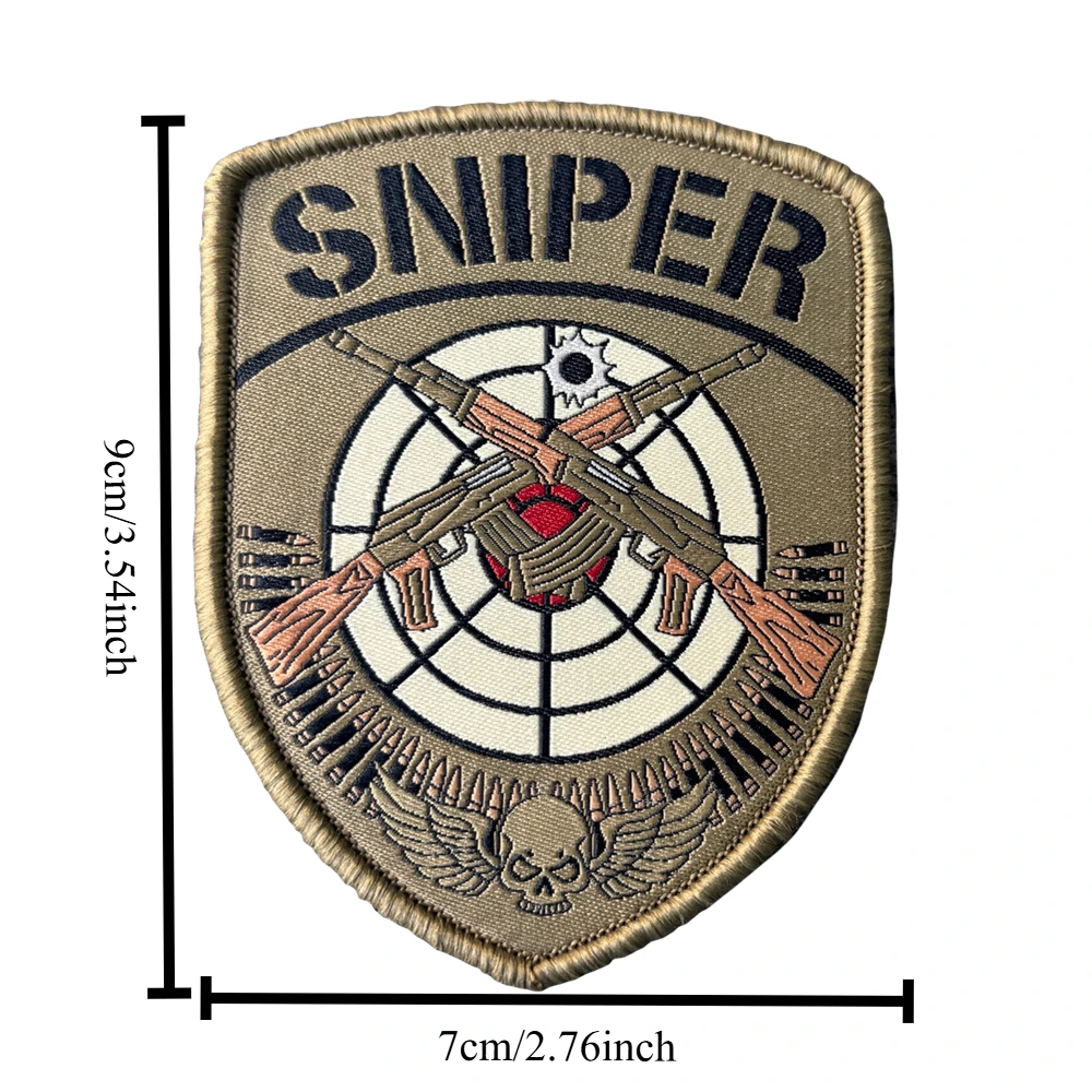 Parche táctico bordado SNIPER con velcro gancho y bucle para ropa - imagen 5