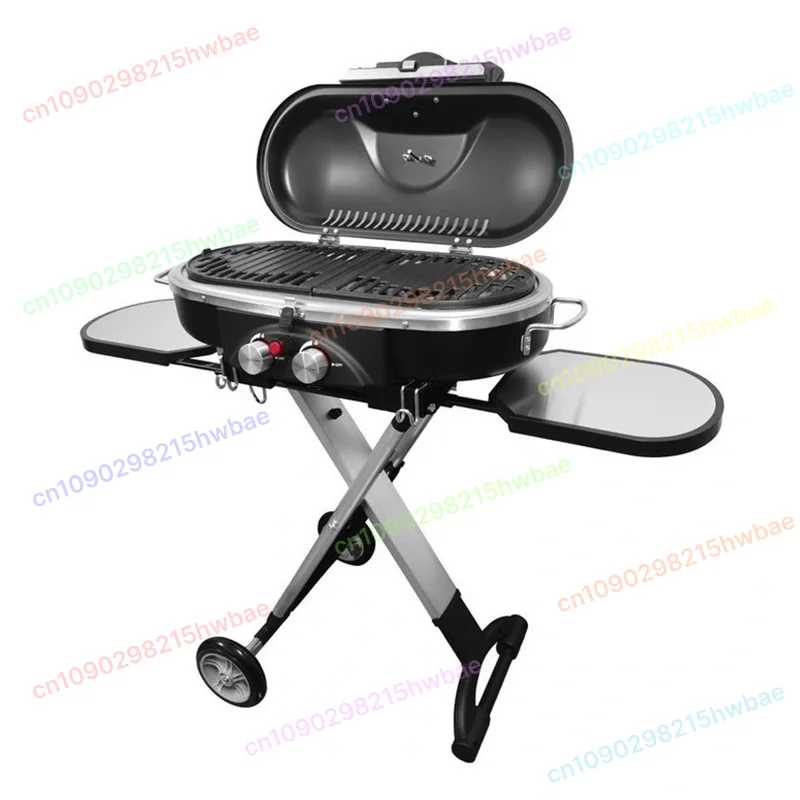 

Открытый портативный газовый гриль с двойной головкой, складной гриль для кемпинга и двора