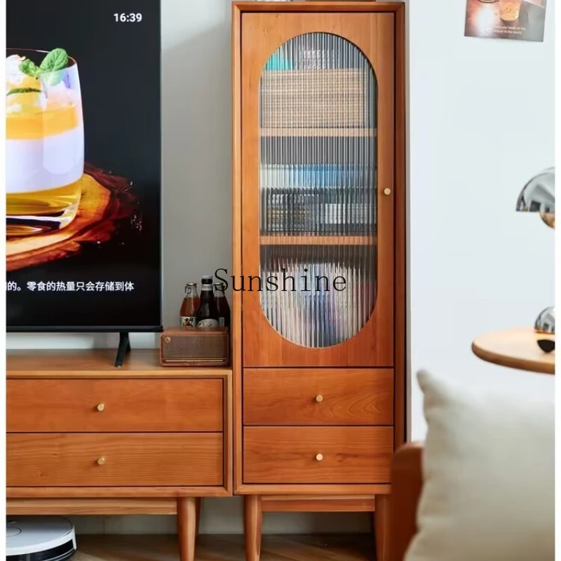 

Nordic small apartment living room storage corner cabinet medieval simple locker