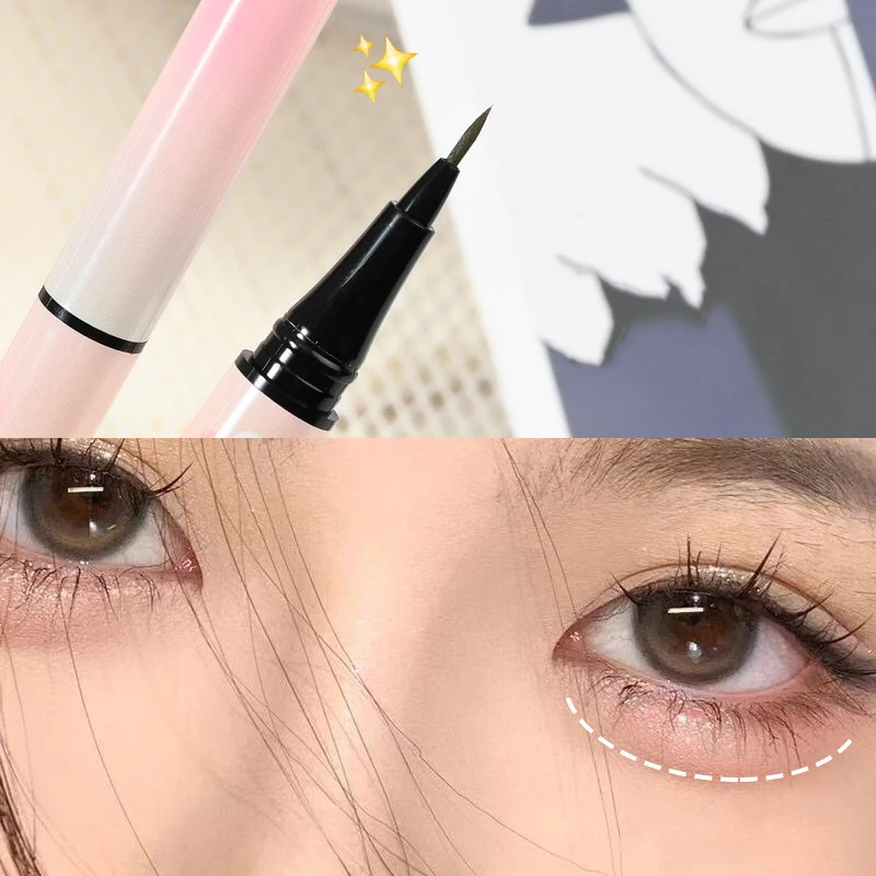 Ultradunne zwarte waterdichte sneldrogende vloeibare eyeliner pen Langdurige niet-vlekkerige dames oogmake-up schoonheid cosmetica tool