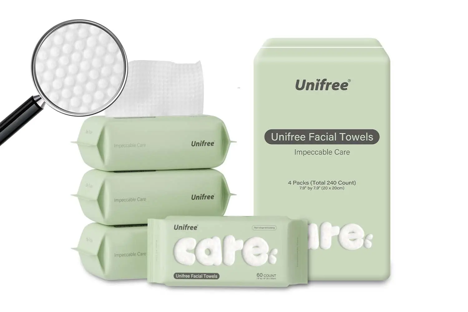 Disposable Facial Towels 240ct, Soft Absorbent Dry Wipes, Reusable, Skincare