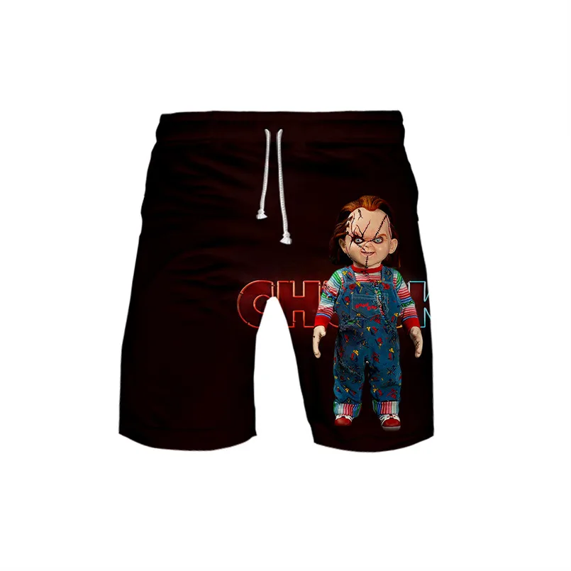 2024 new boys shorts 3D full-print horror movie Chucky swimwear men beach shorts cosplay swimming Trunks pants running shorts