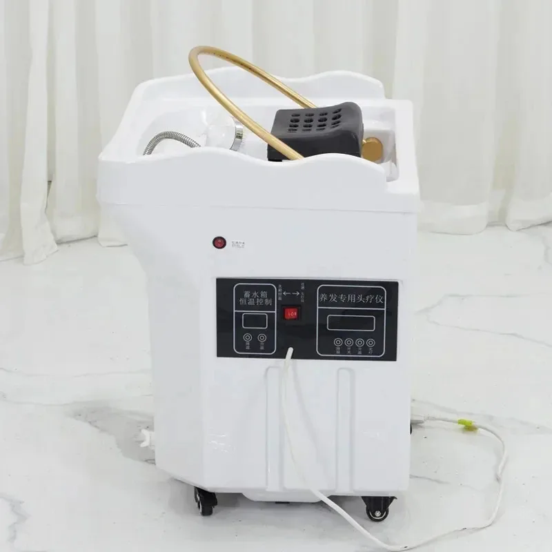 2025 Portable Water-Recirculating Shampoo Chair with Sink Mobile Hairdresser's Head Spa Shampoo Basin Chair Movable Shampoo Chai