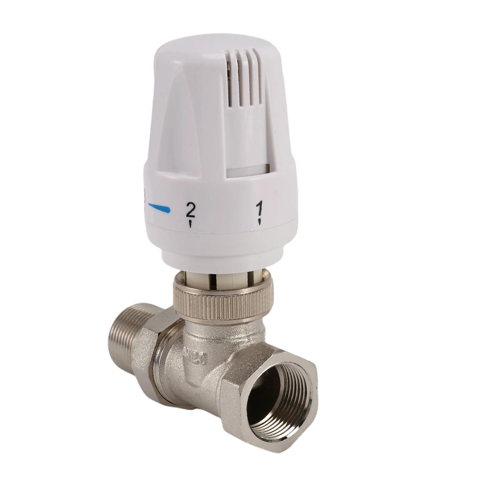 Brass Thermostatic Radiator Valve Straight Type Automatic Temperature Control Valve Floor Heating