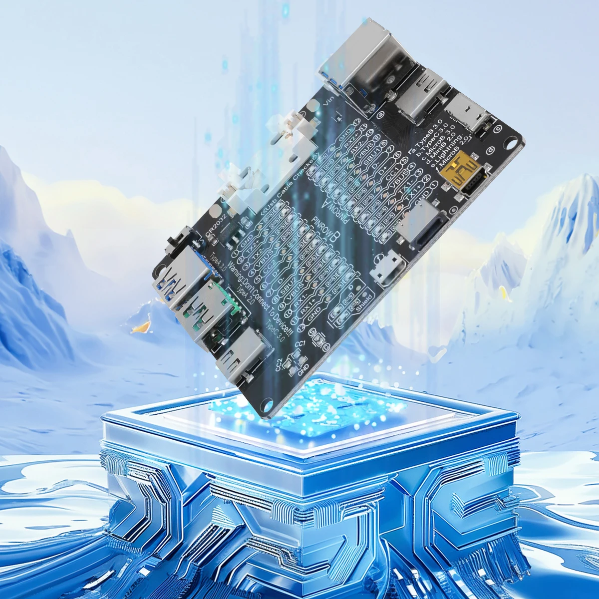 Type-C Micro-B Type-B Data Cable Test Board USB Cable Tester Short Switch for iOS Android Test Board Tool With On-off Switch