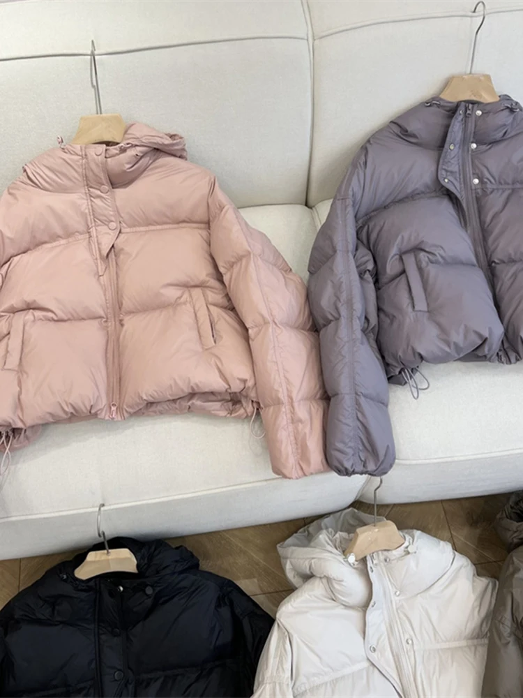 

Женская зимняя повседневная теплая куртка из утепленного хлопка с капюшоном, на молнии, удлиненная, в корейском стиле