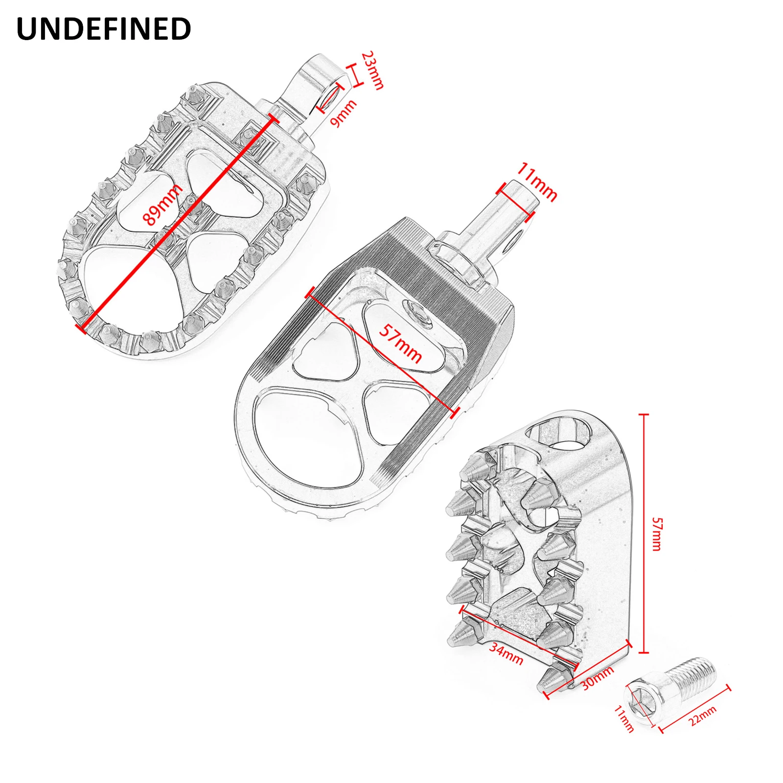 Repose-pieds Larges Noirs MX pour Harley Touring Road King ocia Fat Bob Softail Slim Sportster XL 883 1200