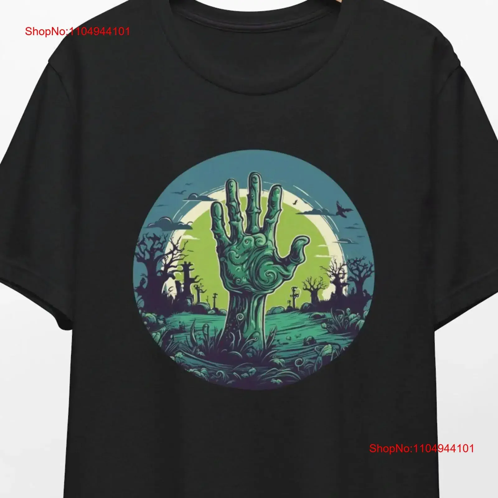 zombie hand shirt Spooky Halloween T funny tee lover sweater vintage Washed graphic Slightly Casual streetwear Soft Stretched