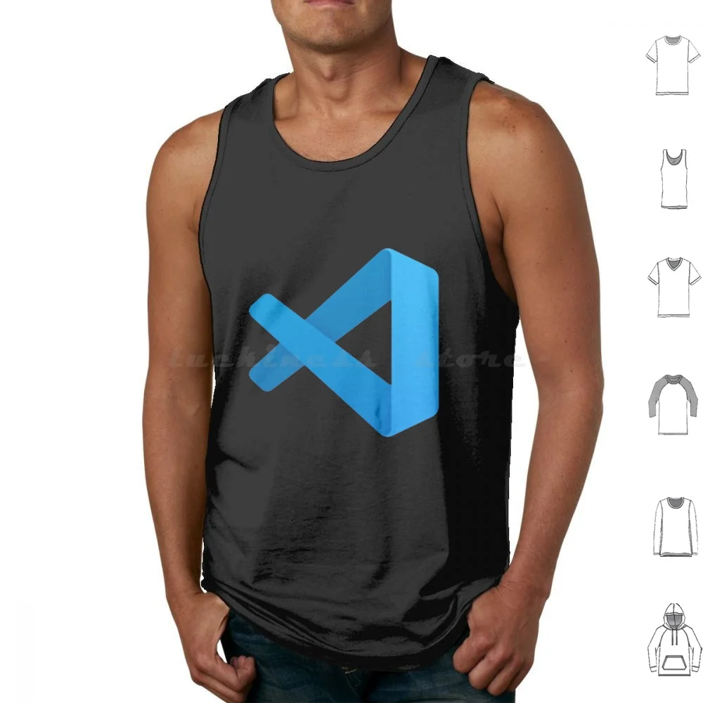 New Vs Code Icon Tank Tops Vest Sleeveless Yellow Smile Loving Preety All Angel Angry Animated Annoyed Logo Ar Arrow Attitude