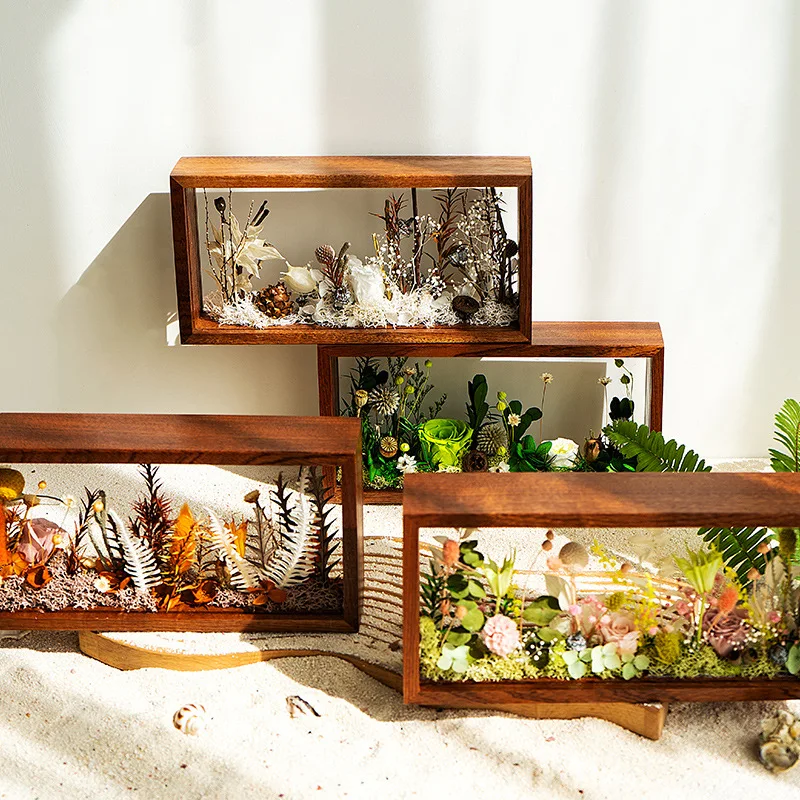 Dried Flower Solid Wood Photo Frame DIY Handmade Material Package Three-Dimensional Hollow Flower Room Decoration