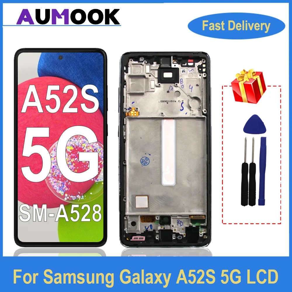 AMOLED Display For Samsung Galaxy A52s 5G A528 A528B A528M A528B/DS LCD Display Touch Screen Digitizer Assembly Repair Parts