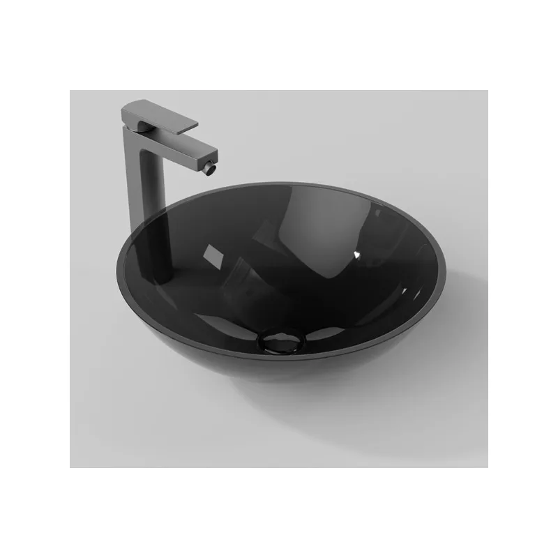 Clear Black Bathroom Basin Sink Luxury with Vanity Bathroom Sinks with Hand Art Designs Wash Basin Surface