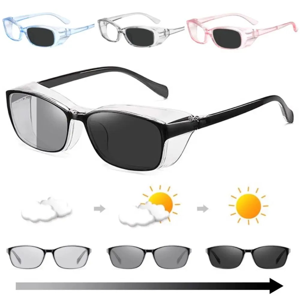 

Retro Riding Goggles Photochromic Windproof Riding Eye Protector Anti-UV Sand Protection Cycling Protective Glasses