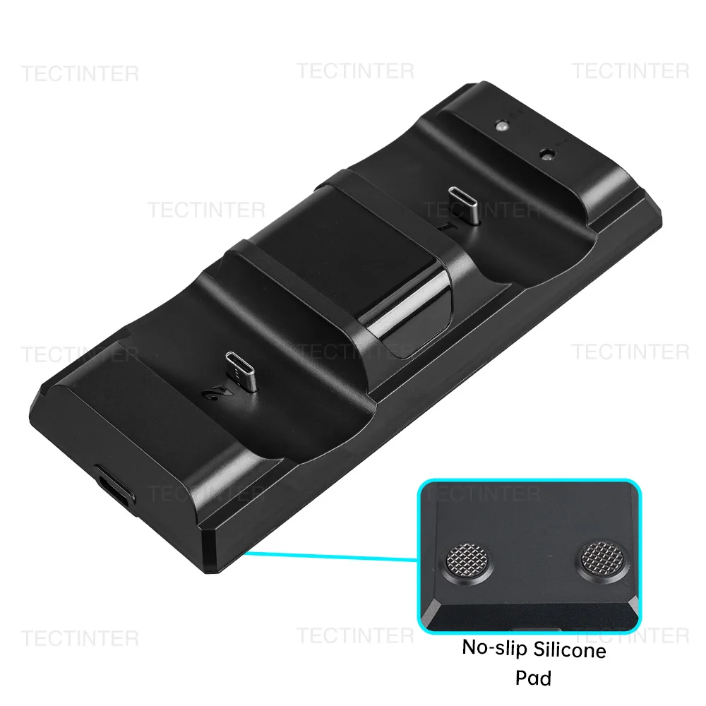 قاعدة شاحن سريعة لوحدة التحكم اللاسلكية PS5، قاعدة شحن مزدوجة لملحقات ألعاب Playstation 5 Gamepad