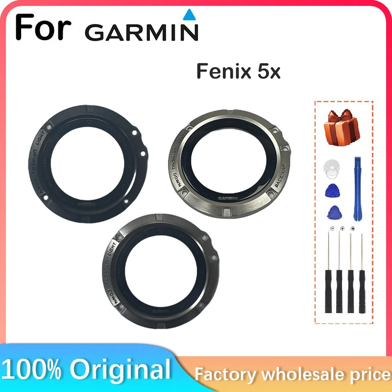 New Frame For Garmin Fenix 5x Smart Watch LCD Screen with Frame + Cover Glass Repair Parts Replacement