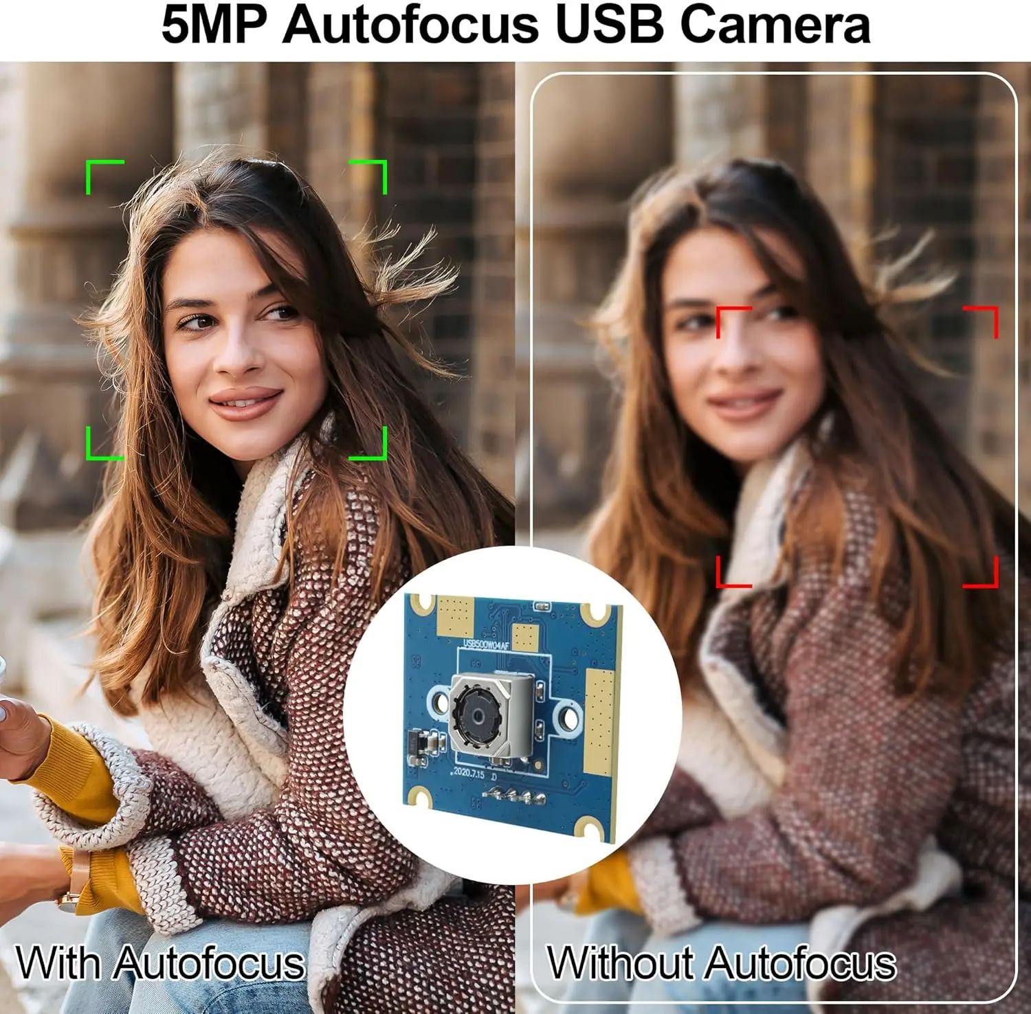 ELP 5MP Autofocus USB-camera CMOS OV5640 webcam met 60 defree lens Mini ingebedde industriële cameramodule voor pc Raspberry Pi