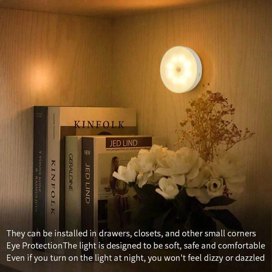 Motion Sensor Step Light,USB & Battery Powered Wireless/EU Plug LED Floor Lamp,Indoor Stairs Wardrobe Auto On/Off Night Lighting