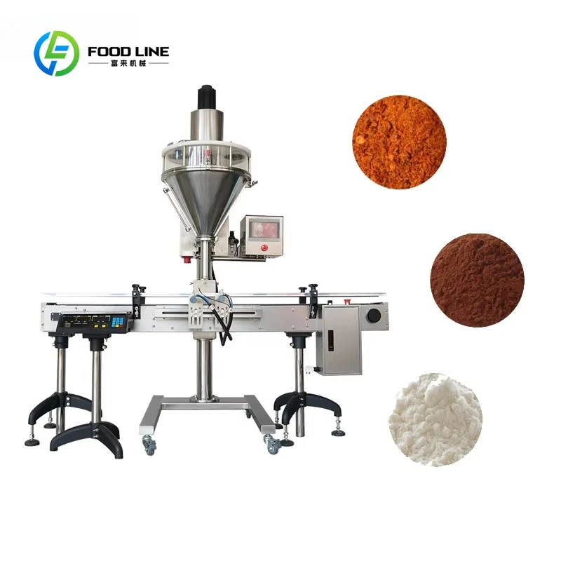 Customized Semi-Automatic High Accuracy Stainless Steel PLC Auger Filler Packing Machine for Powder Chemical Beverage Bottles