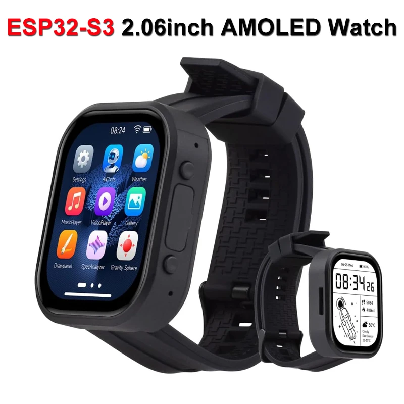 Waveshare ESP32-S3 2.06 بوصة AMOLED لوحة تطوير شاشة اللمس 410x502 QSPI واجهة ESP32 عرض دعم DeepSeek ESP-IDF #1