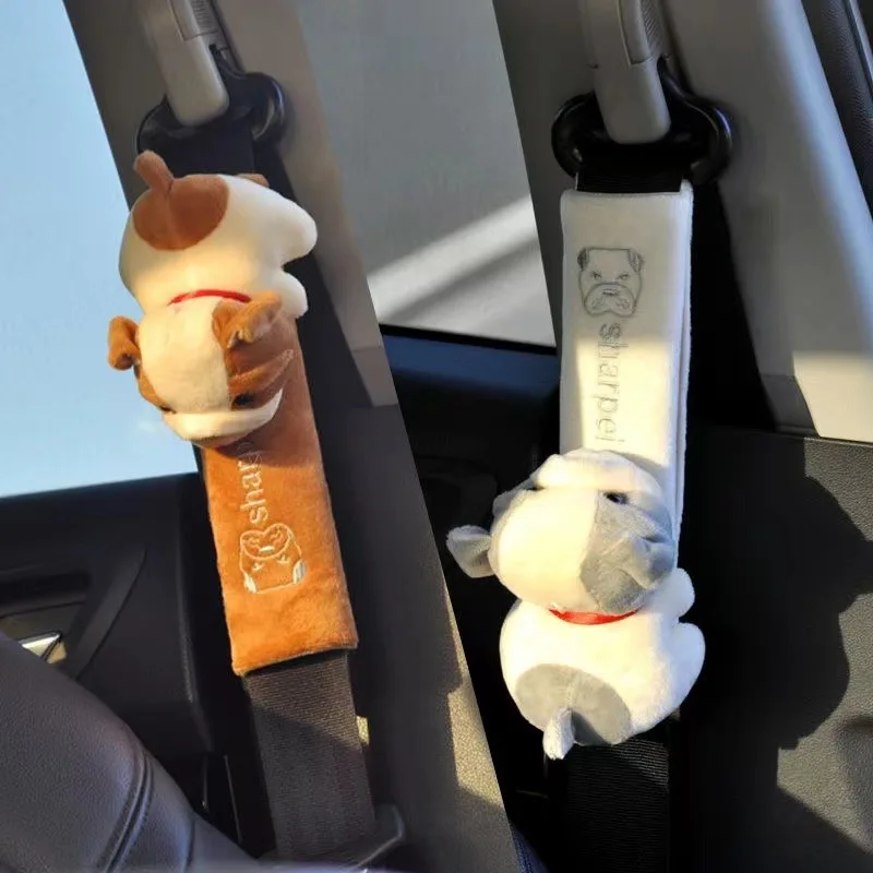 Cute Animal Seat Belt Accessories Car Seat Belt Pads Universal Strap Pad Cushion Cover Car Belt Protector Safety Cover