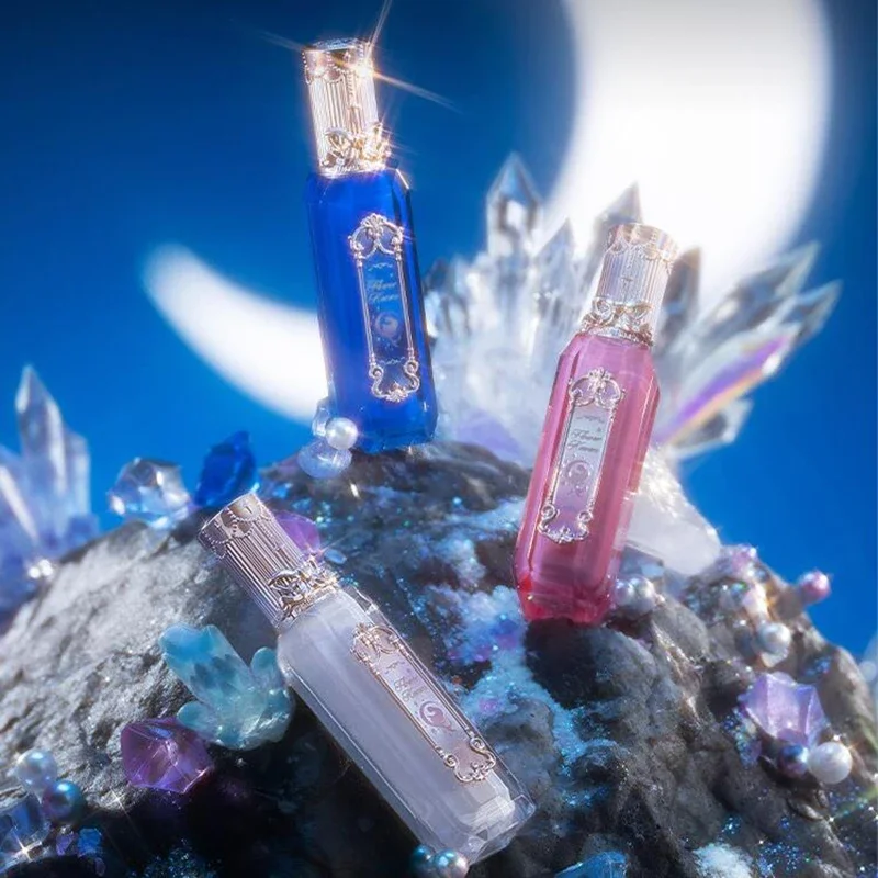 

Flower Knows Moonlight Mermaid Clear Lip Gloss Collection Gemstone Lip Glaze Nourishing Mirror Lip Plumber Gloss Makeup